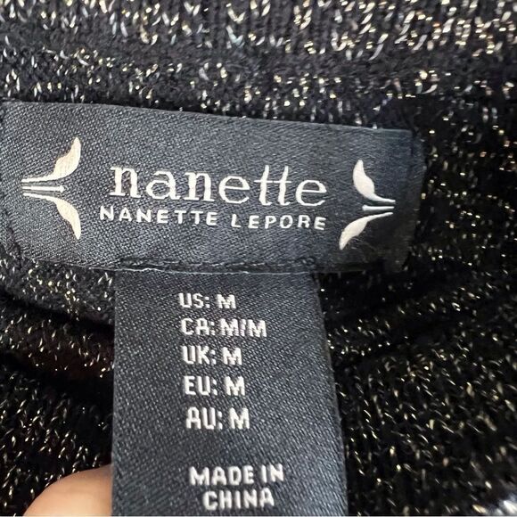 NWT Nanette Lepore Sparkly Knee‎ Length Flare Skirt Size Medium Comfy Stretch - Picture 2 of 5